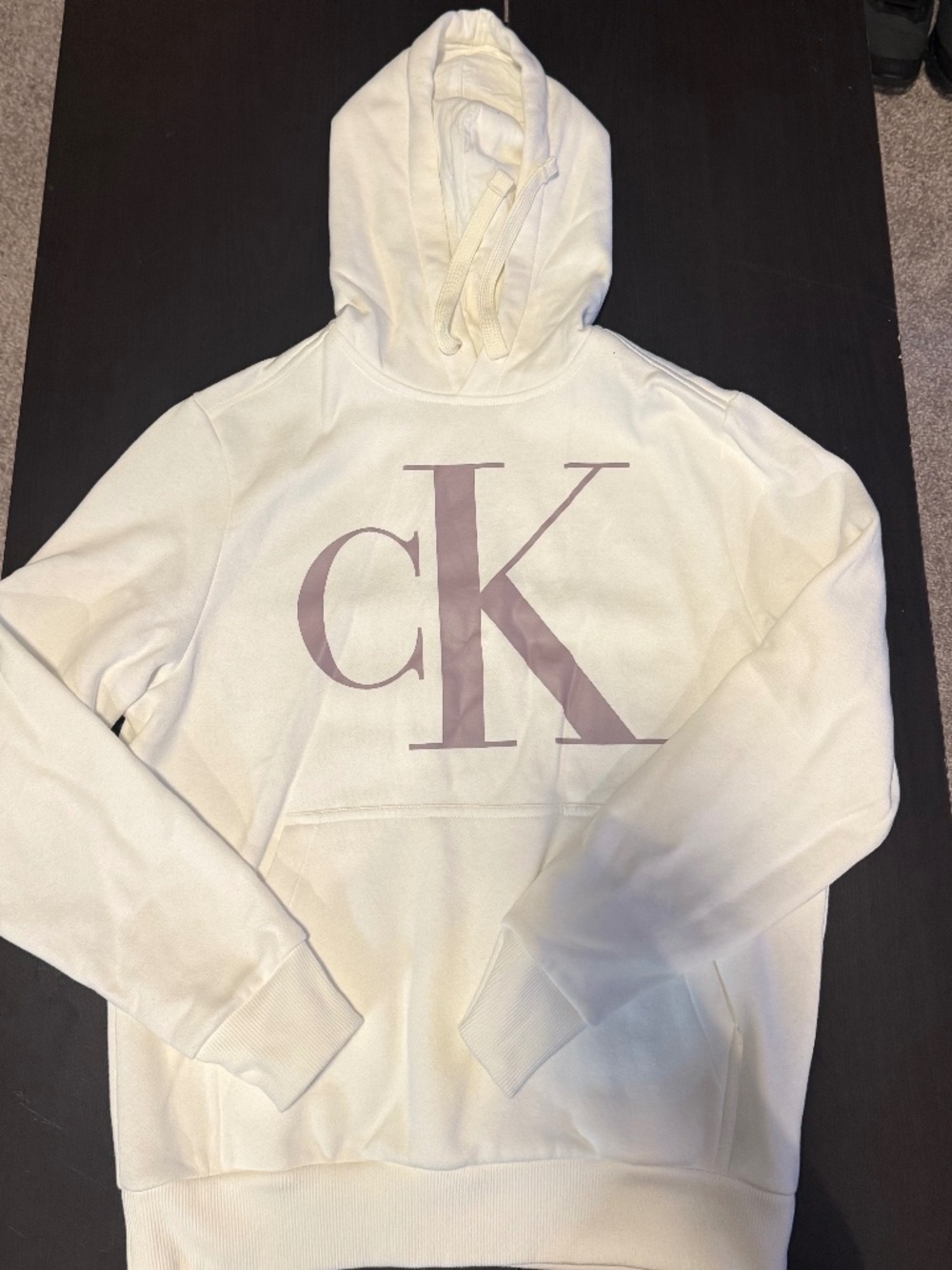 Calvin Klein Men's Cream and White Hoodie